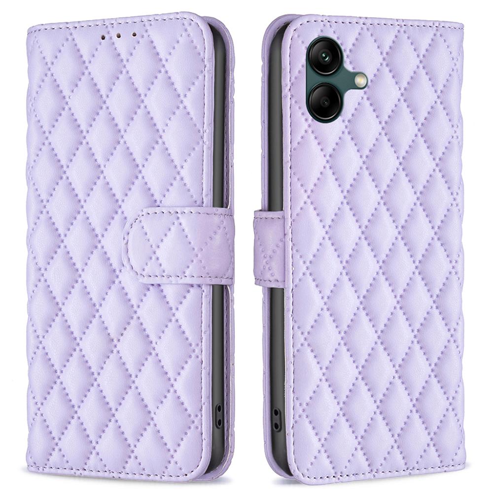 For Samsung Galaxy A06 4G Case PU Leather Rhombus Phone Cover