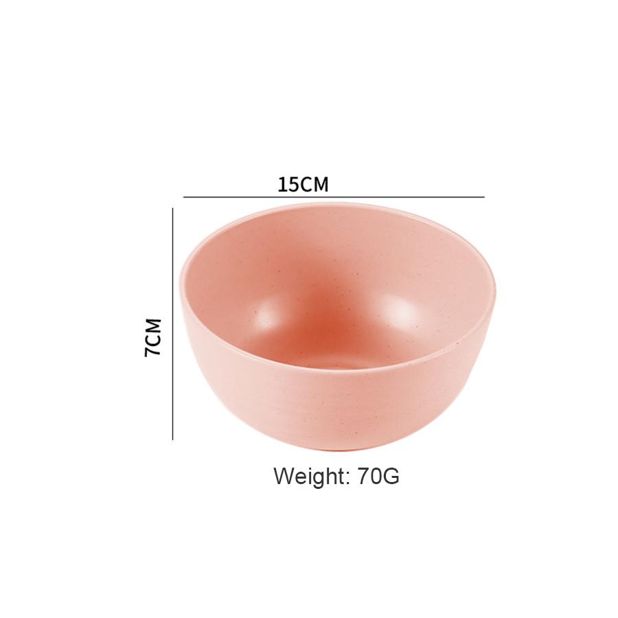 6 Inch Solid Color Plastic Bowl Salad Bowl Wheat Fiber Bowl Children Household Large Bowl Kitchen Supplies