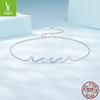 Summer Blue Wave Shape Anklet Creative Design Sense S925 Sterling Silver Anklet Jewelry