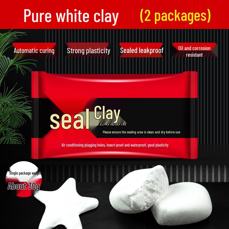 Fireproof Air Conditioner Wall Sealing Putty - Waterproof White Leak-Stopping Clay Plug for Household Use