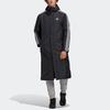 Adidas Long Insulated Coat With Side Slit And Printed Logo Men Outerwear Black GF0000