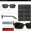  New Quality Rectangle Men Sunglasses Fashion Shades UV400 Retro Rivets Women Luxury Black Sun Glasses