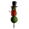 Christmas Snowman Topiary Artificial Snowman Shaped Topiary Tree with Bow And Hat Outdoor Boxwood Topiary with Stake for Home Porch Decor