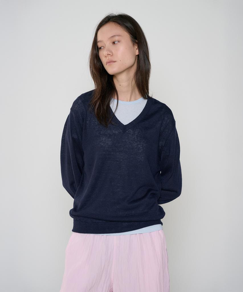 Jeonggamseutyudio Linen Blend V-Neck Kint_5 Color