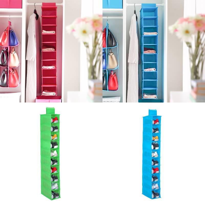 Closet Multi Layer Hanging Storage Bag Nonwoven Material Organization Bedroom