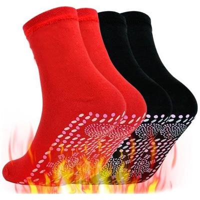 Self-heating Tourmaline and Magnetic Socks for Skiing - Black - Unisex - One Size Fits 38 To 44