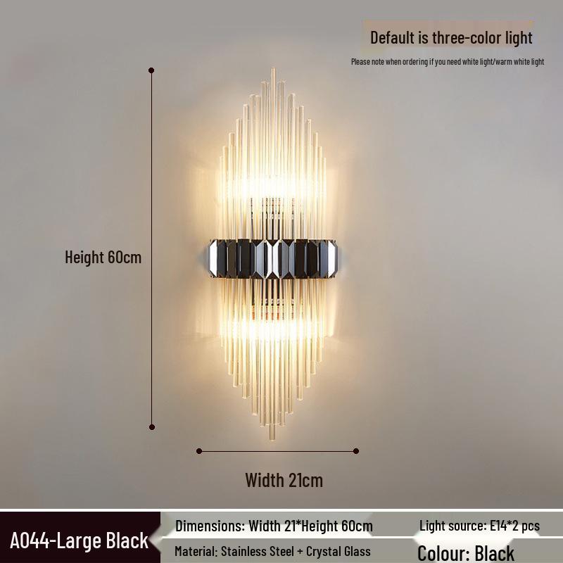 Elegant Crystal Wall Lamp: Minimalist Design for Bedrooms, Living Rooms, Stairs, and Hallways