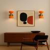 Mid Century - Orange Color  Wall Sconces Diabolo Design Pair Hard Wired