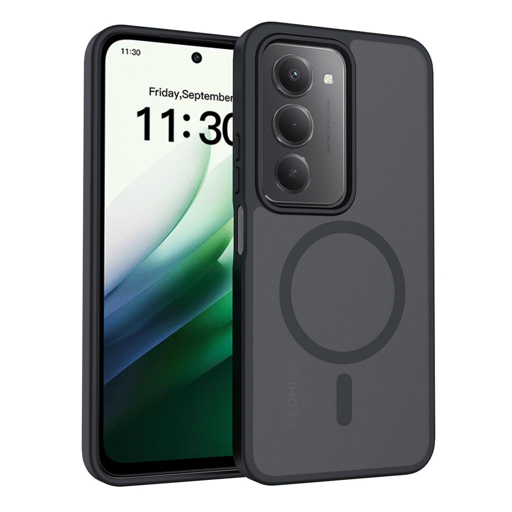 Etui magnetyczne na telefon o uczuciu skóry dla Xiaomi Redmi 15 4G 171,1 mm 5G 169,5 mm Magsafe Bezprzewodowe ładowanie Rama TPU Plastikowa tylna osłona