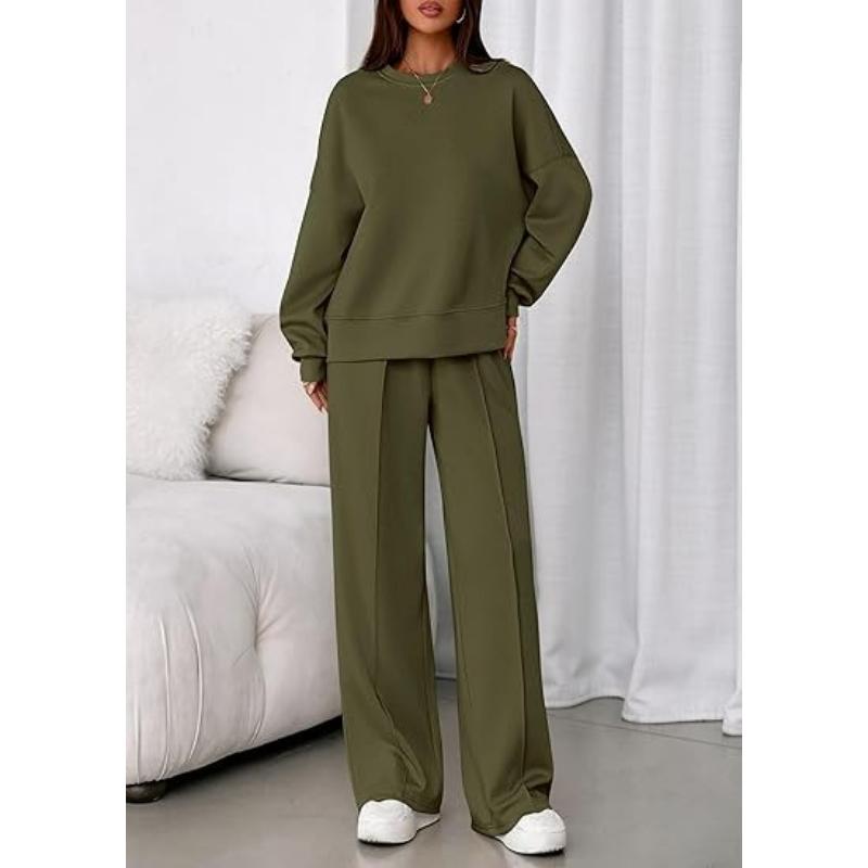 Fashion Casual Suit Solid Color Long-sleeved Sweater Zipper Trousers Two-piece Suit