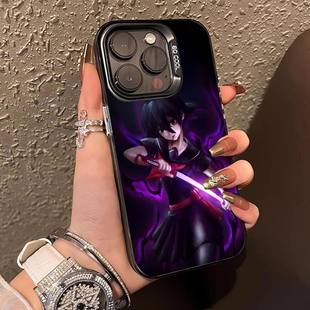 Akame Kurome Translucent Mobile Phone Case for iPhone 17 16 15 14 13 12 11 X XR XS Air Pro Max Plus Colorful Cover