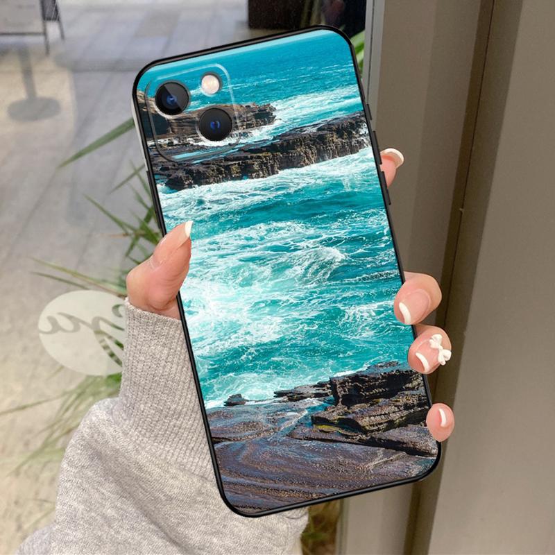 Blue Ocean Waves Sea Case For iPhone 17 Pro Max 16 15 13 12 11 14 Pro Max Plus 13 12 Mini 16e 17 Air Back Cover