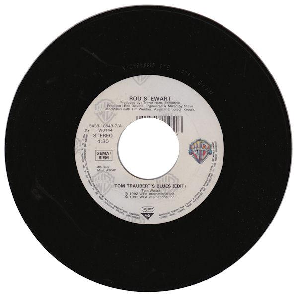 7inch Record ROD STEWART - Tom Traubert's Blues 5439186437 Warner Bros. Re 1992 UK Rock Used