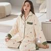 "Chunbaifen Women's Thick Coral Fleece Pajamas - Autumn/Winter Large Size Flannel Sleepwear for Middle-Aged and Elderly"