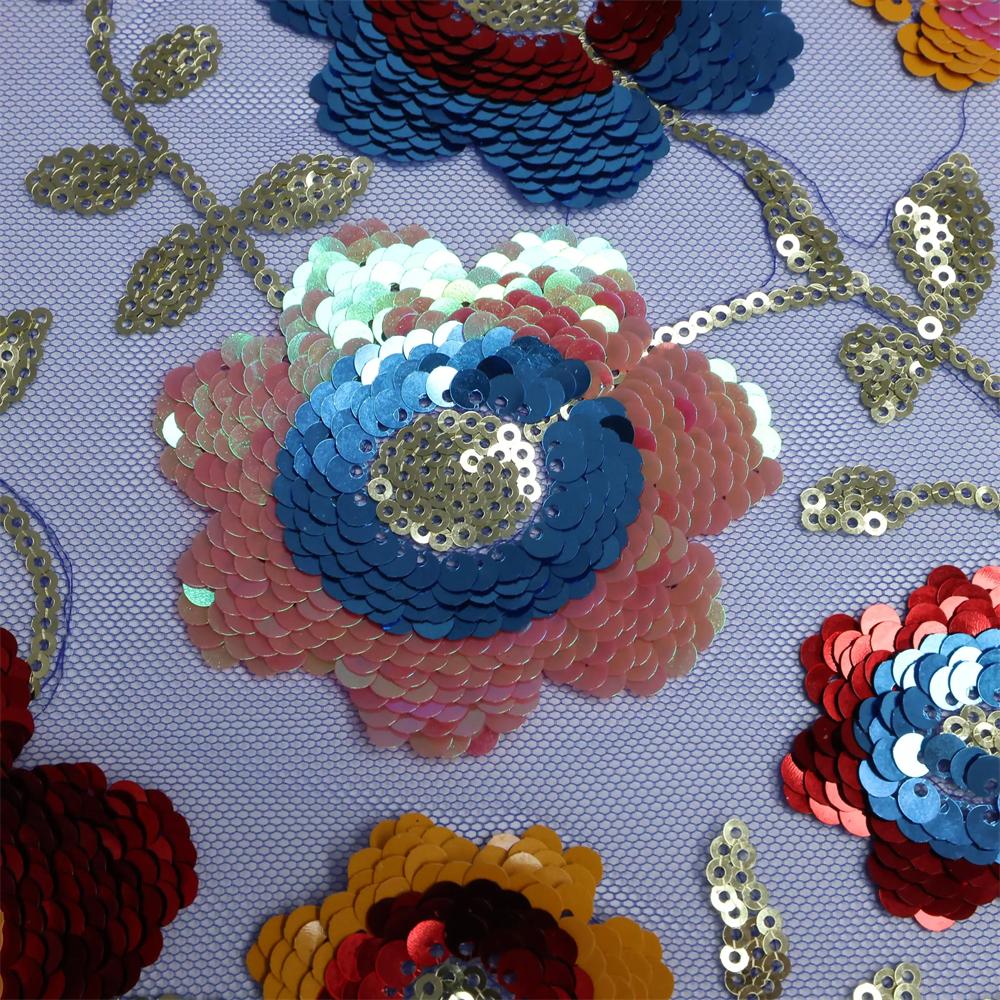Luxury African Sequins Lace Fabric 2025 High Quality Embroidery French Nigerian Tulle Lace Fabric For Wedding Party Dress Sewing
