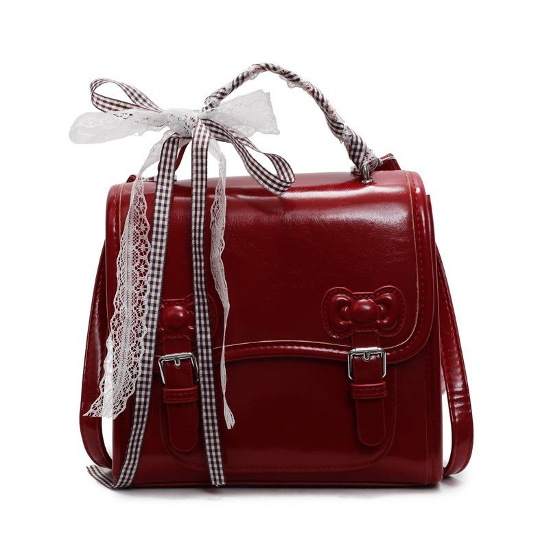 College style backpack bag women's new trendy spring fashion backpack versatile sweet schoolbag portable small square bag