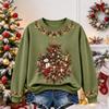 Women's Christmas Print Long Sleeve Top Casual Comfortable Fall Winter Shirt