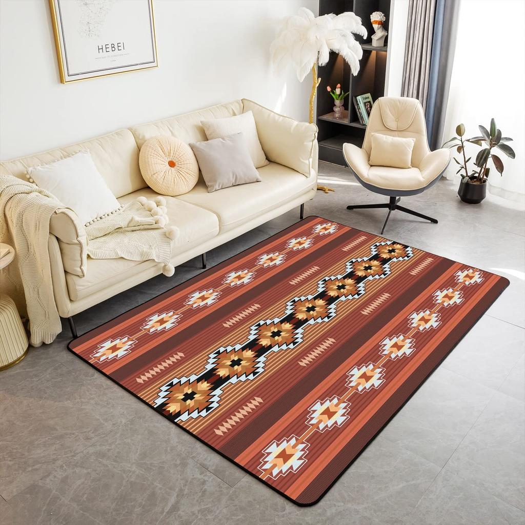 Western Aztec Living Room Rug Exotic Nordic Style Bohemian Floor Mat Ethnic Tribal Arrow Doormat Country Retro Geometric Carpet