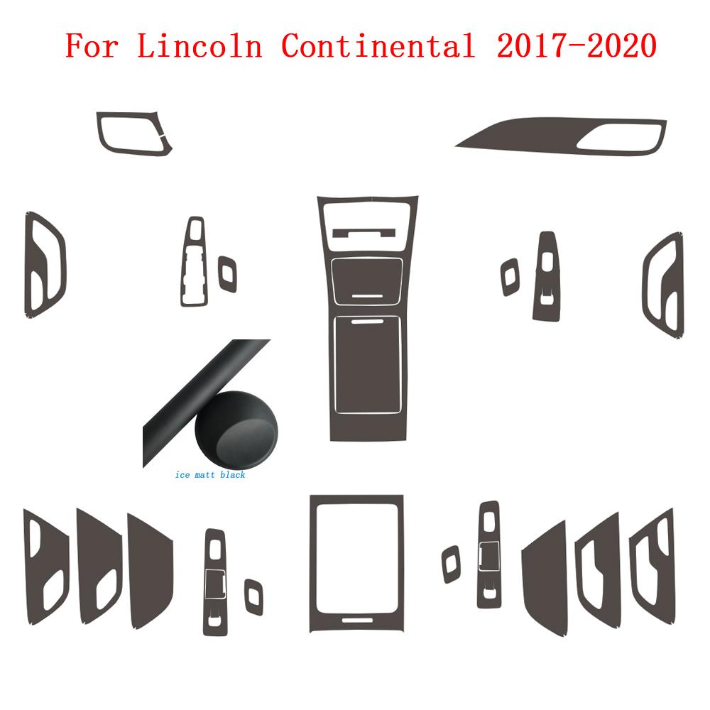 Car-Styling Carbon Fiber Car Interior Center Console Color Change Molding Sticker Decals For Lincoln Continental 2017-