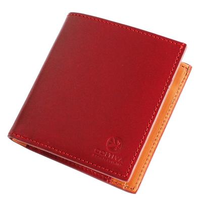 CCOMPANY LIMITED Portofel Mini Cortiva 2 pentru Femei (roșu) cu Portmoneu și Portcard, Piele Tăbăcită Integral Vegetal