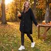 Women's Long Sleeve Hooded Button Up Jacket with Pockets Casual Outerwear for Everyday Wear