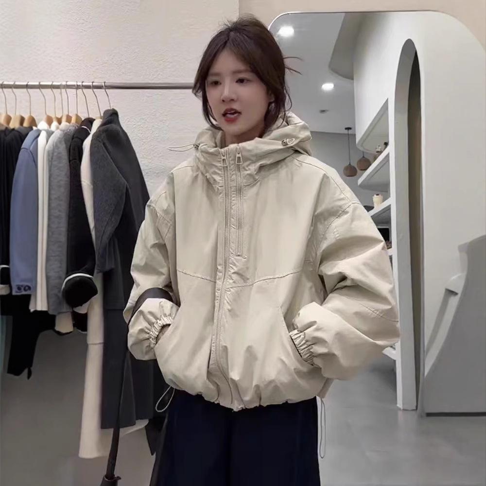 

Короткая стеганая куртка с капюшоном, хлопковая стеганая куртка для женской осени и зимы, новое маленькое хлопковое пальто, хлопковая стеганая куртка XL белый