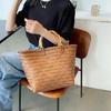Yogodlns Sommer Stroh Tasche Frauen Große Kapazität Strand Tasche Weben Handgemachte Griff Tasche Mode Kintted Tote Tasche Urlaub Große Handtasche