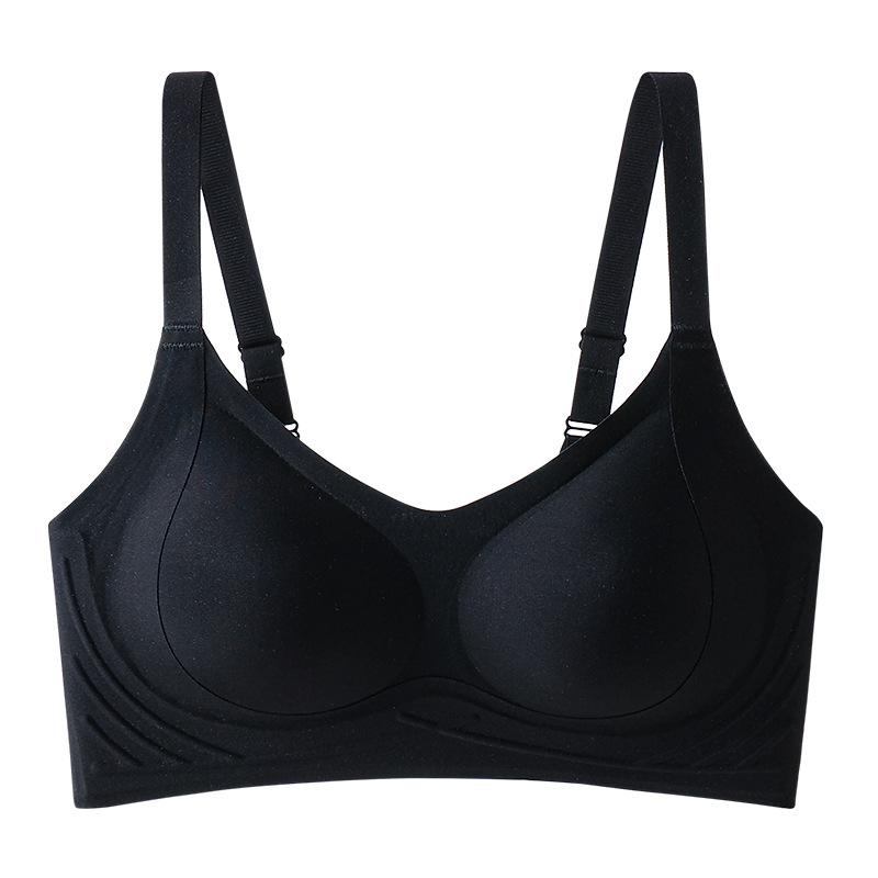Seamless V-Neck Wireless Bra With Gel Lift Support M чёрный