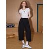 Coolhut Simple Large Pocket Cropped Pants Scimitar Pants 2025 Women's Casual Pants Loose Slimming Straight Pure Cotton