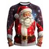 Santa Claus Pattern T-Shirt For Men Christmas Balloon 3D Printed T Shirts Autumn Casual Long Sleeves Loose Round Neck Tops Tees
