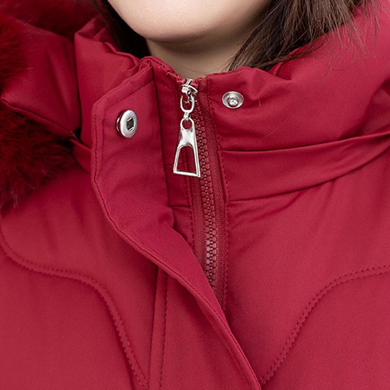 Velká velikost XL-7XL Žena středního věku Dlouhý kabát Zimní parky S kapucí Elegantní Volné Silné Teplé Dámské Bundy Zimní kabáty