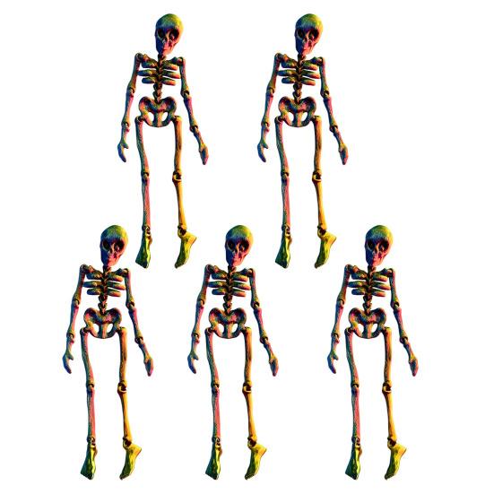 

5 шт. 3D-печатный скелет, магнит на холодильник, подвижная фигурка скелета с подвижными суставами, Хэллоуин, готический скелет, магнитное украшение на холодильник 5pcs