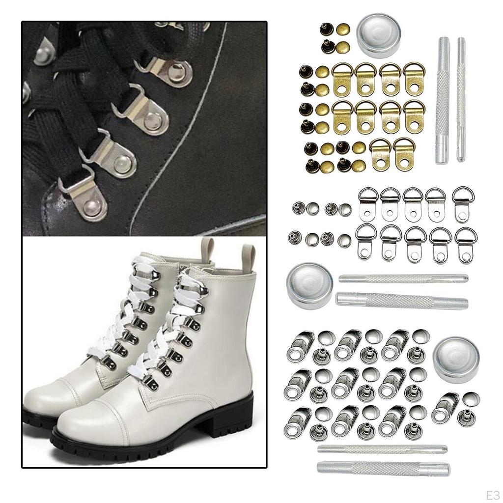 Boot Lace Hooks Eyelet Repair crafts D Ring Buckle for Mountaineering Shoes Camping Outdoor