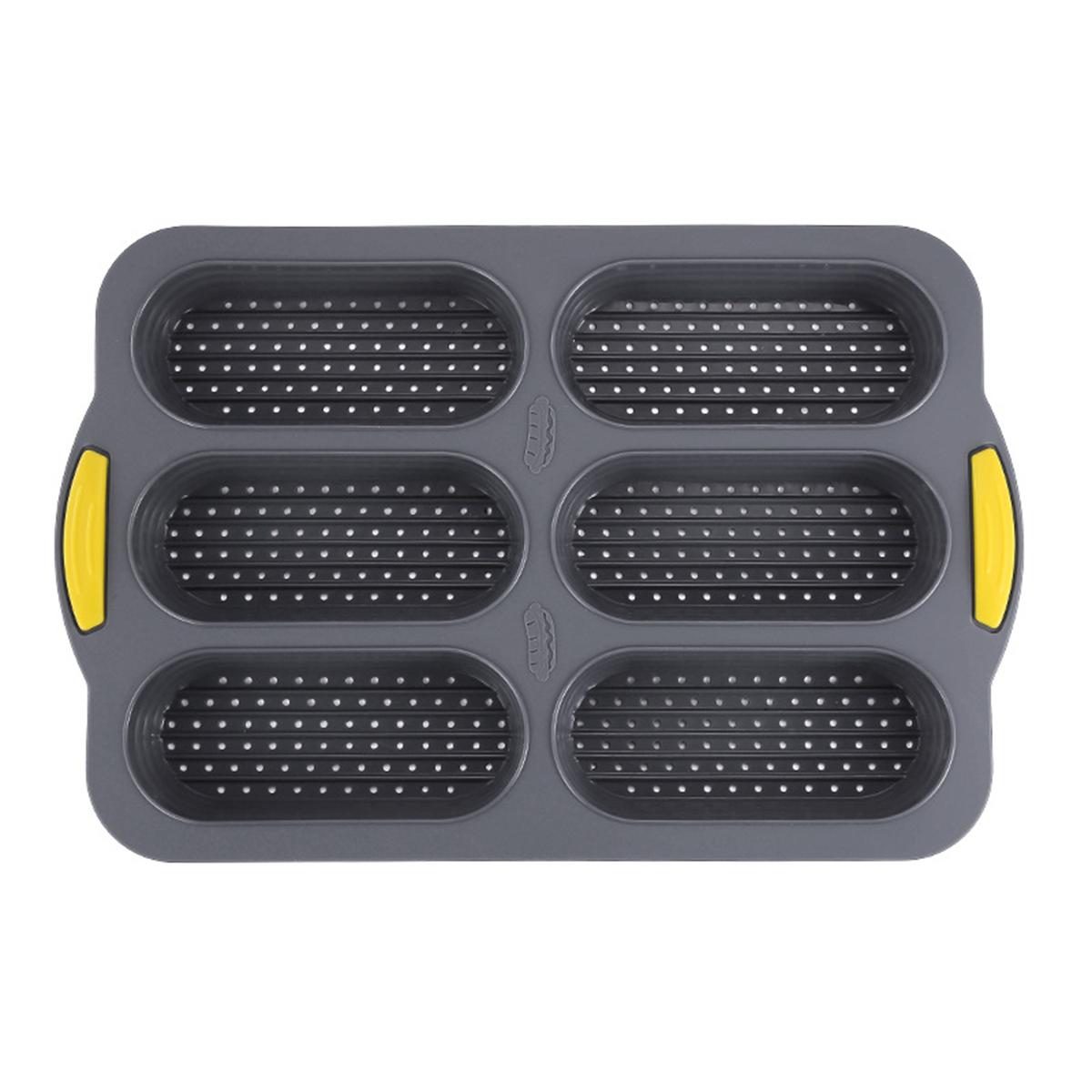 

Dishwasher Safe Baking Tray Cake Tool Dishwasher Safe 14.7x9.6x1.26inch Baking Tray Creates 6 Hot Dog Rolls Flexible Material сірий колір