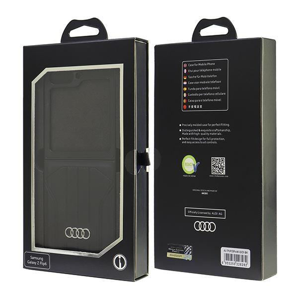 Audi Synthetic Leather Magsafe Z Flip6F741 Czarny/Black Hardcase Au-Tpupcflip6-Q5/D1-Bk