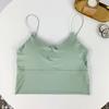 Women Bra Vest Seamless Padded Wireless Spaghetti Strap Full Cup Solid Color Summer Camis Tank Top