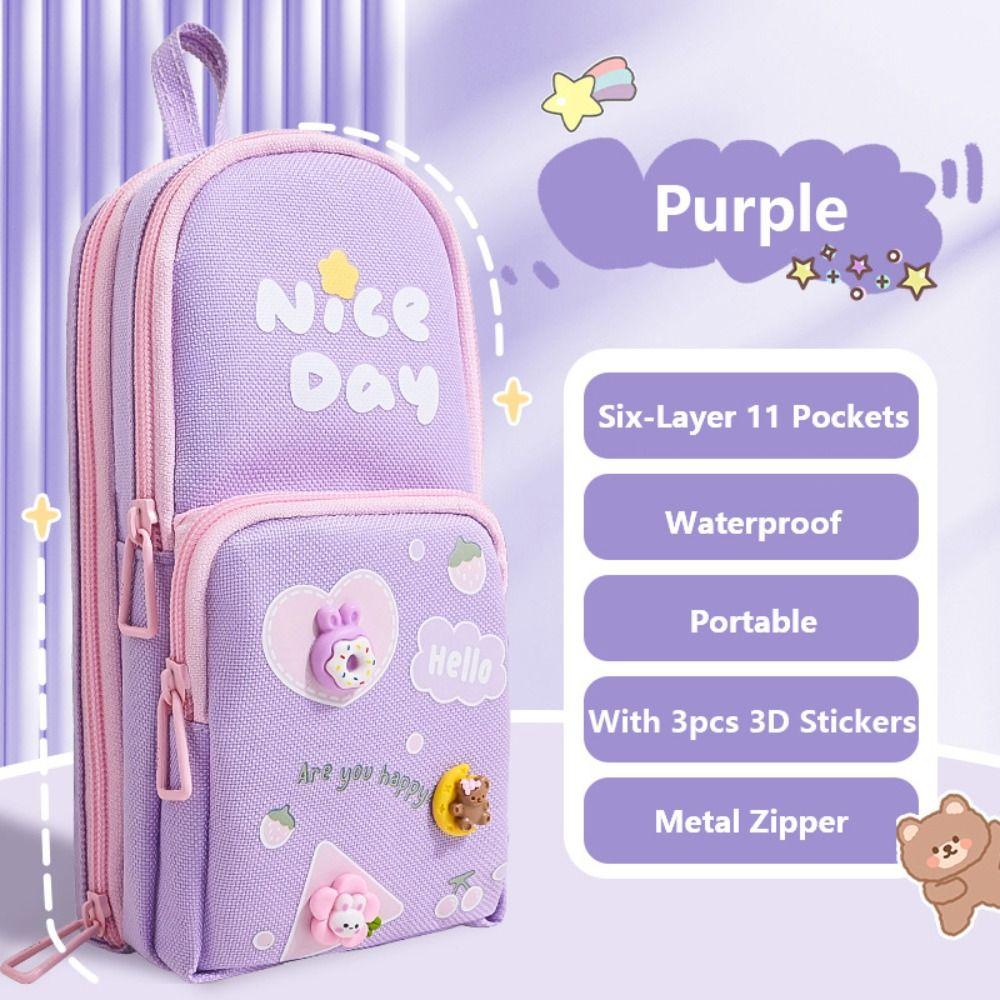 

Panda/Astronaut Pen Bag Schoolbag Type Storage Bag Portable Stationery Organizer School Office 05