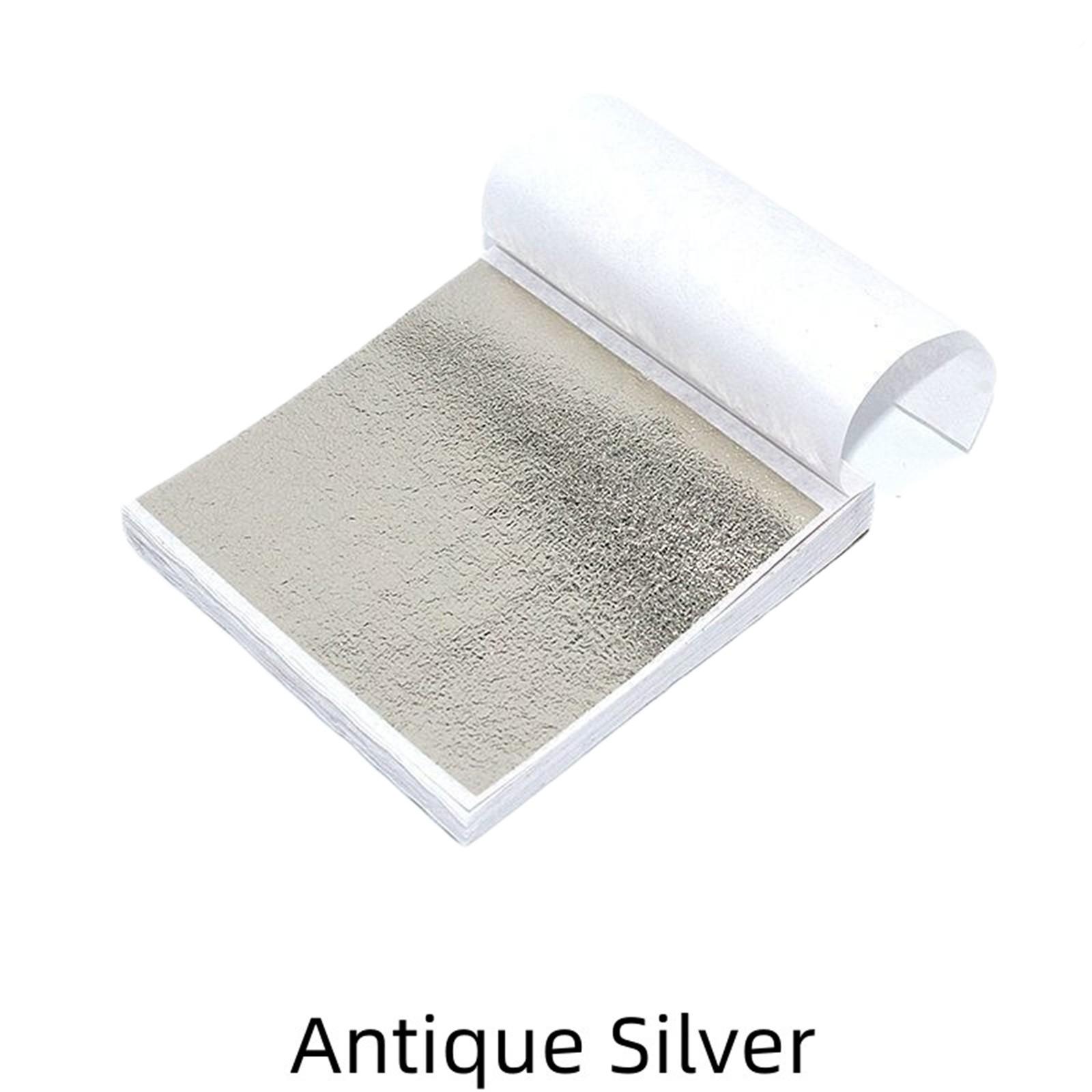 

100 листов имитации золота и фольги с золотым покрытием DIY крафт-бумага для украшения дня рождения и вечеринки из смолы One Size серебряный