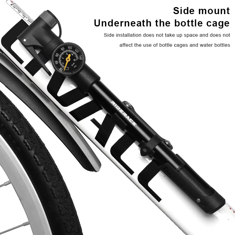Portable Bicycle Pump with Gauge Aluminum Alloy Hand Tire Air Inflator Bike Car Scooter Schrader Presta Valve AV FV