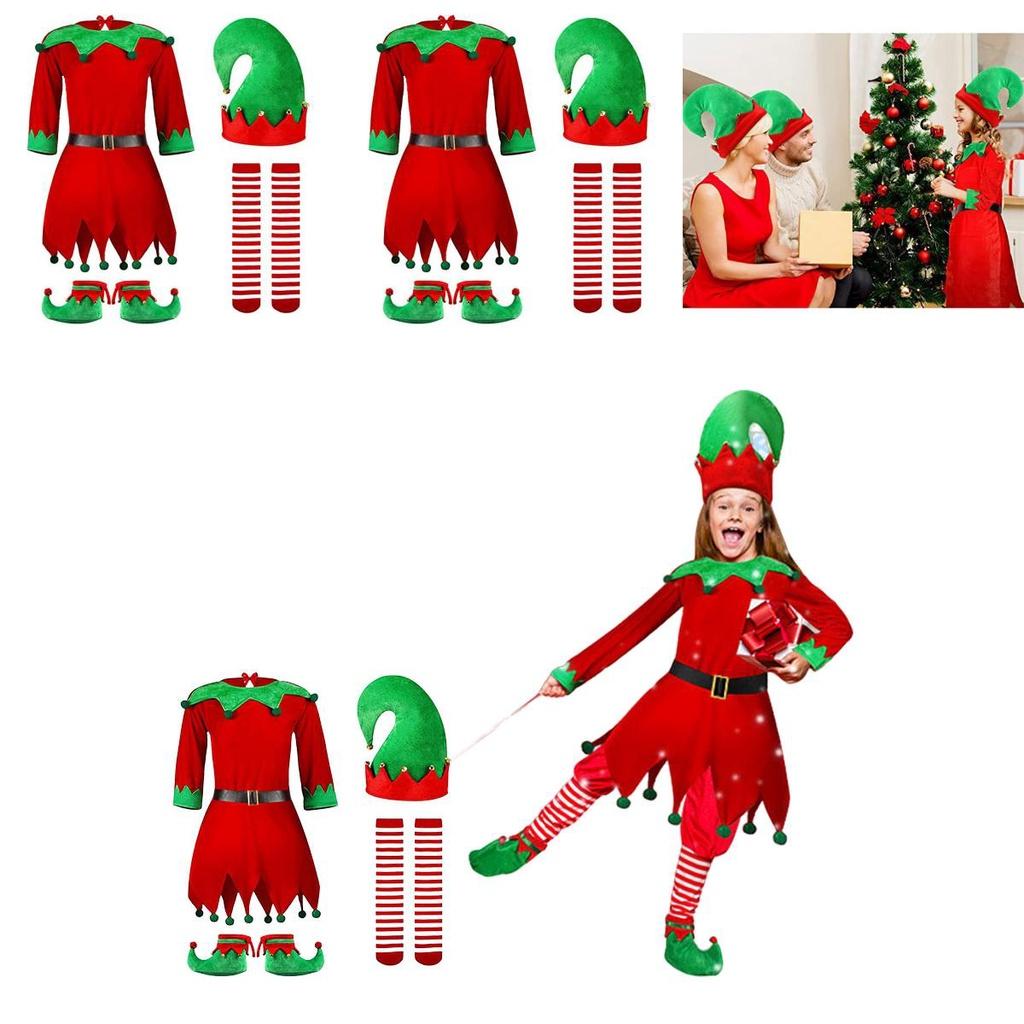 Children's Christmas Outfit Boys And Girls Santa Claus Suit Red Long Sleeve