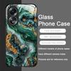 Gorgeous Emerald Pattern Tempered Glass Phone Case for OPPO Realme 14 13 12 11 10 Pro Plus 9i GT Neo 3 2 X7 Pro Protective Cover