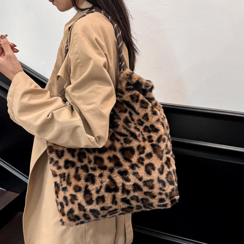 Yogodlns Retro Tote Bag Leopard Print Adjustable Strap Shoulder Bag Large Capacity Crossbody Bag Casual Outings