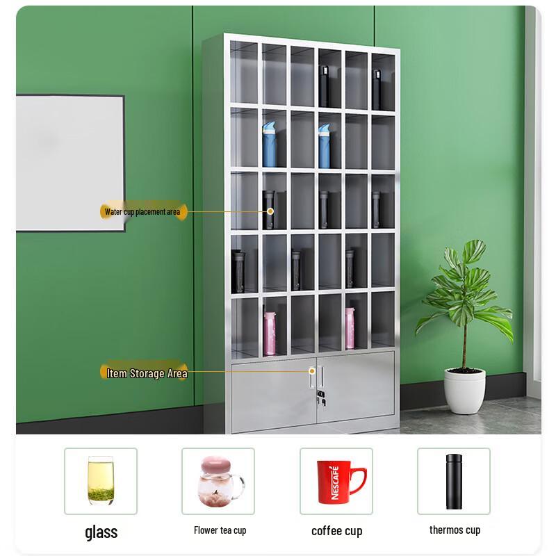 WEZHO Stainless Steel 45-Compartment Cup Storage Cabinet