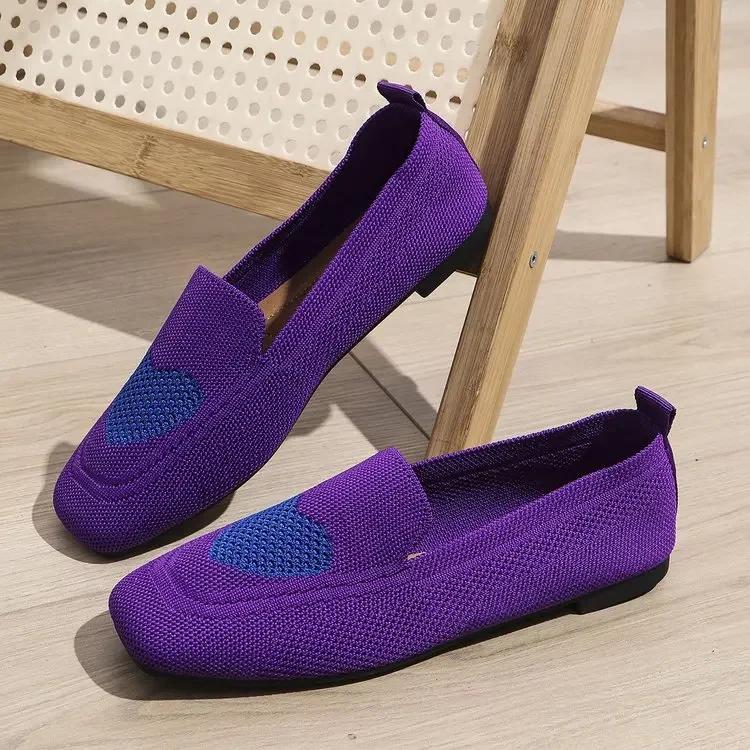 2024 Novo Estilo de Verão Elegante Confortável e Versátil Casual Bico Redondo e Resistente ao Desgaste Raso Sapatos Baixos