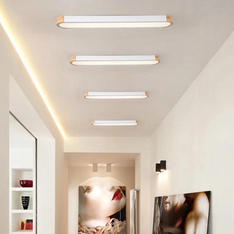 LED Wood Wall Light Dimmable Ceiling Lamp Corridor and Aisle Lamps Living Room Bedroom Chandelier Torch Entrance Lighting