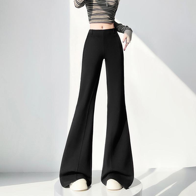 2026 Spring Women s Petite Low-Waist Micro-Flare Wide-Leg Sweatpants – Slimming, High-End Feel S