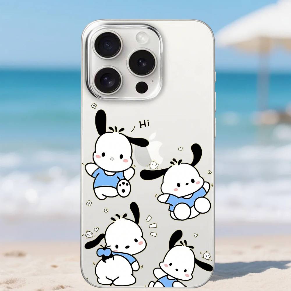 T-PochaI-ccoS Phone Case For Iphone 16 15 11 13 14 Pro Max 7 8 Plus X Xr Xs Max Se2020 12mini Transparent Cover