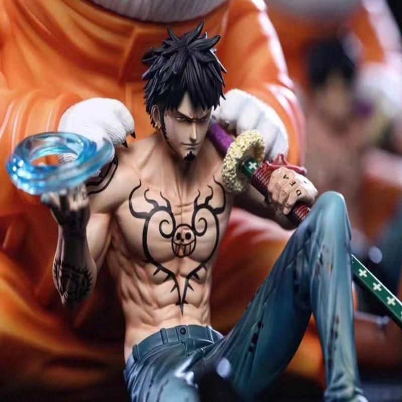 Anime One Piece Sitting Posture Trafalgar Law Bepo Figure Pvc Action Cute Figures Model Collection Decoration Toys Gift