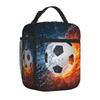 Fußball Sport Lunchtasche für Jungen Mädchen Wiederverwendbare Brotdose Isolierte Mahlzeitentaschen Tragbare Lunchtasche für Schule Reisen Picknick