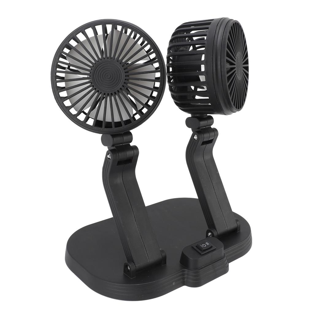 Dual Heads USB Fan for Car Dashboard Multi Speeds Quiet Portable Vehicle Cooling Fan for RV Truck